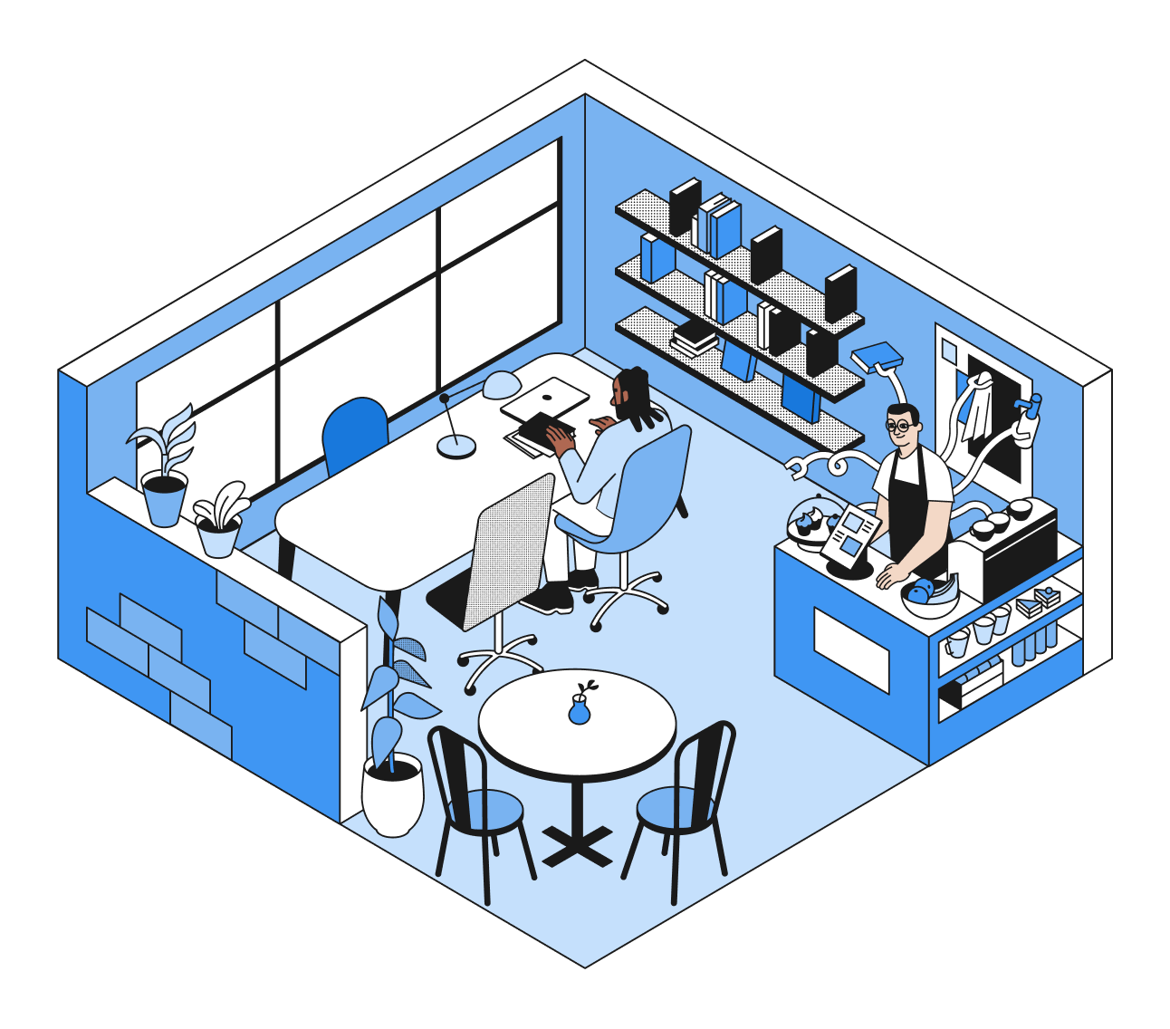Illustration of a coffeeshop